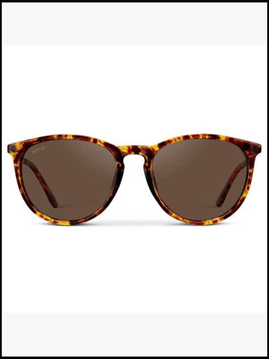 Round Polarized Sunglasses - UV400 Protection, Lightweight Metal Frame